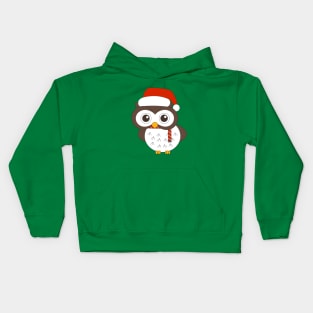 Christmas Curious Mr. Owl Digital Art | Christmas Special | illusima Kids Hoodie